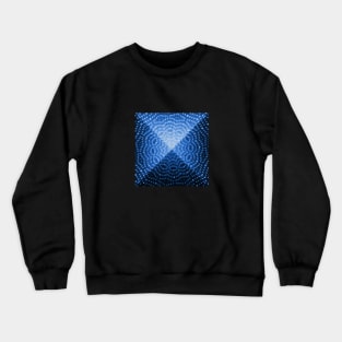 Sacred Geometry 3D Titanium Blue Pyramid Architecture Crewneck Sweatshirt